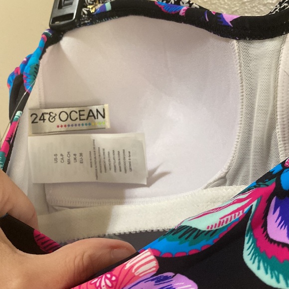 Colorful Floral Tankini *NWT* size S by 24th & Ocean - Picture 3 of 7